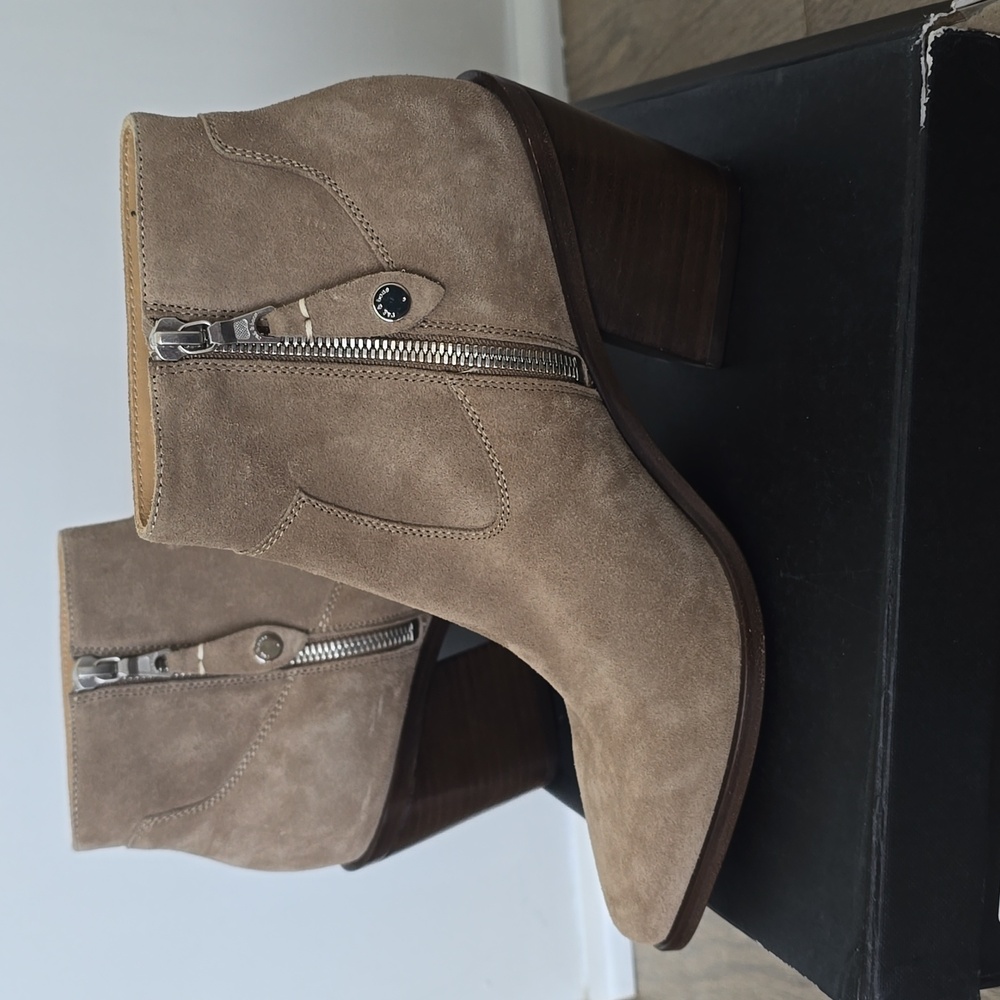 NIB Rag & Bone Razor Leather Booties In Light Sand Size EU37/US7 - Picture 7 of 7